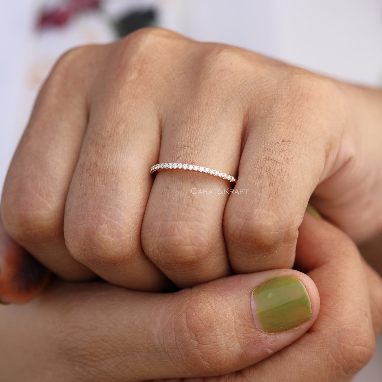 1.1mm Half Eternity Lab Grown Diamond Wedding Band