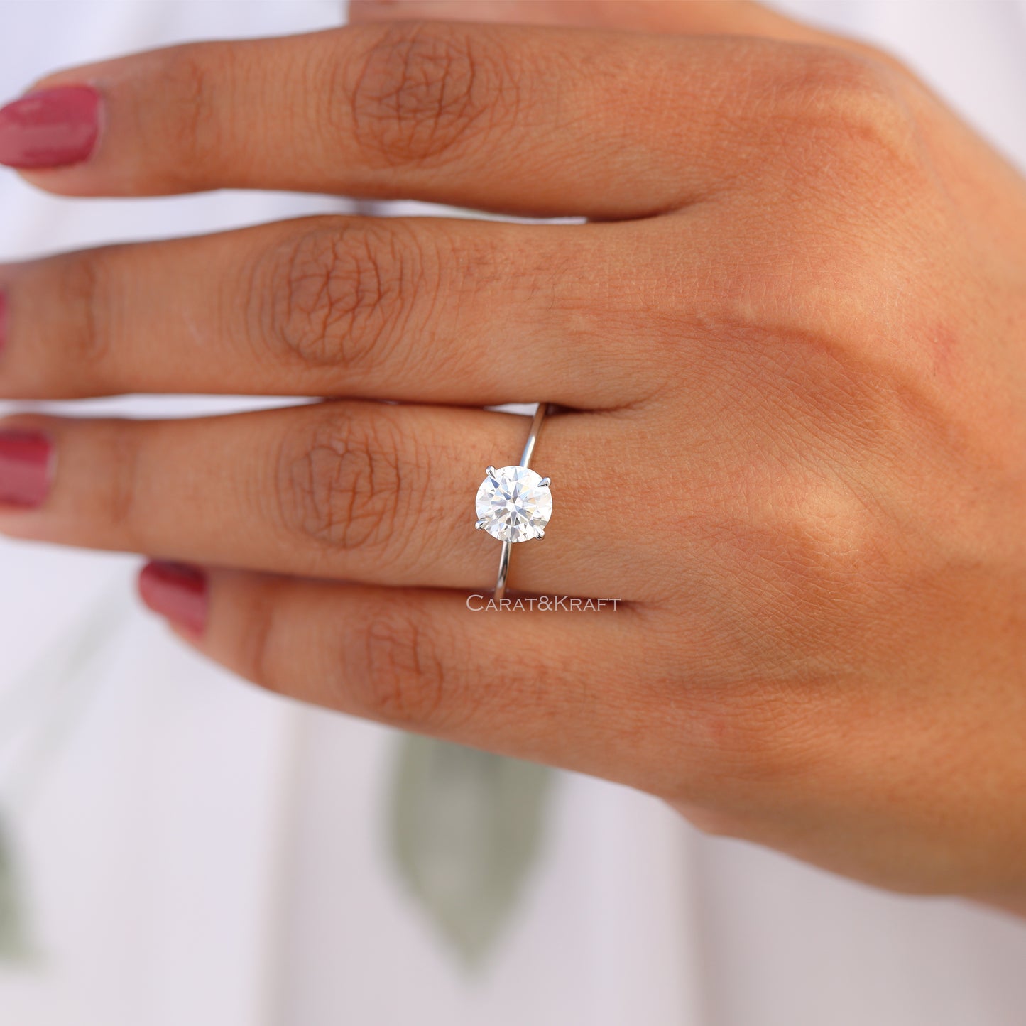 1.00 CT - 3.0 CT Round Lab Grown Diamond Ring for Women
