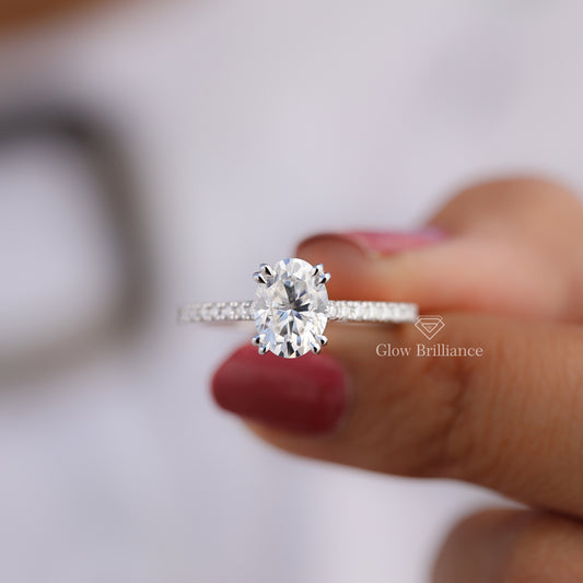 Oval Lab Grown Diamond F/VS Diamond Ring, view 1
