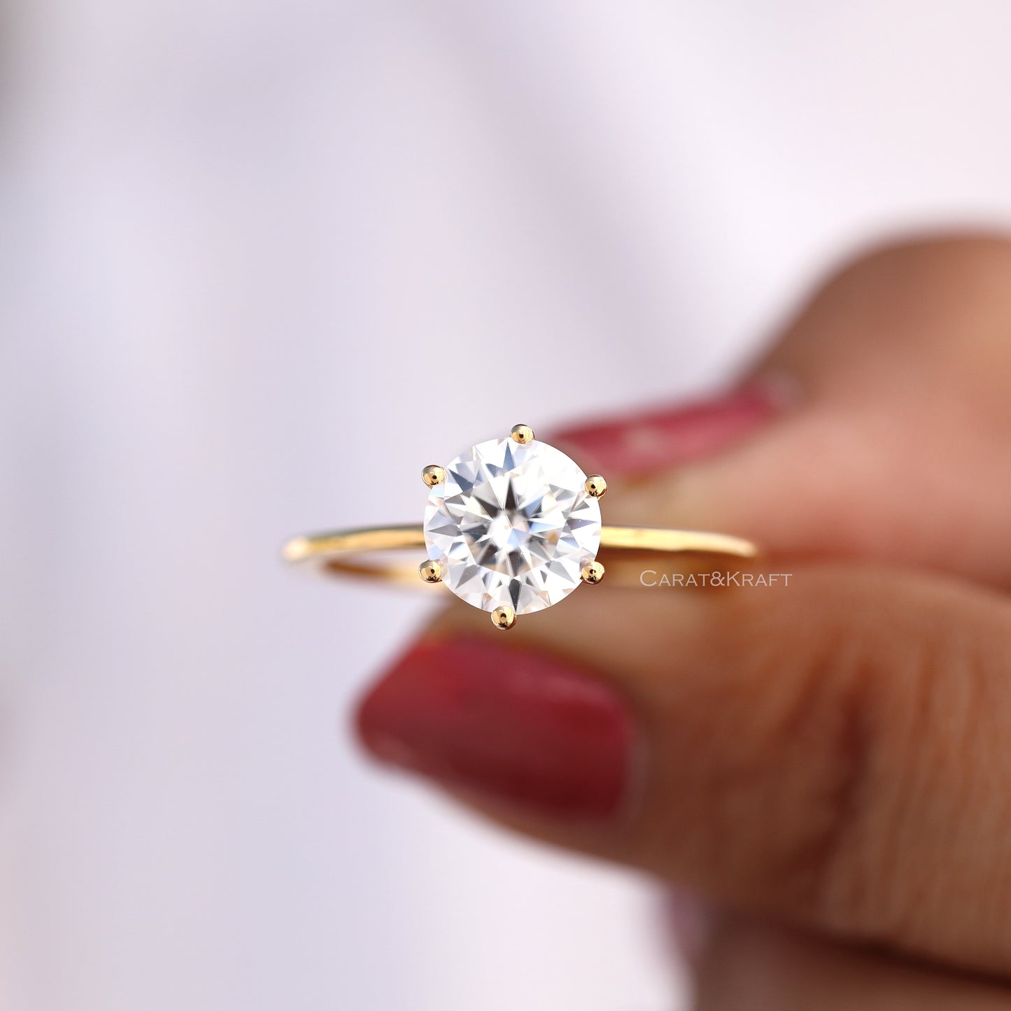 1.00 CT to 3.00CT Round Lab Diamond Solitaire Ring