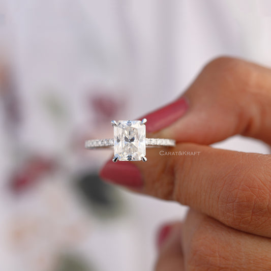 Radiant 0.50ct to 5.00ct Diamond Engagement Ring, view 1
