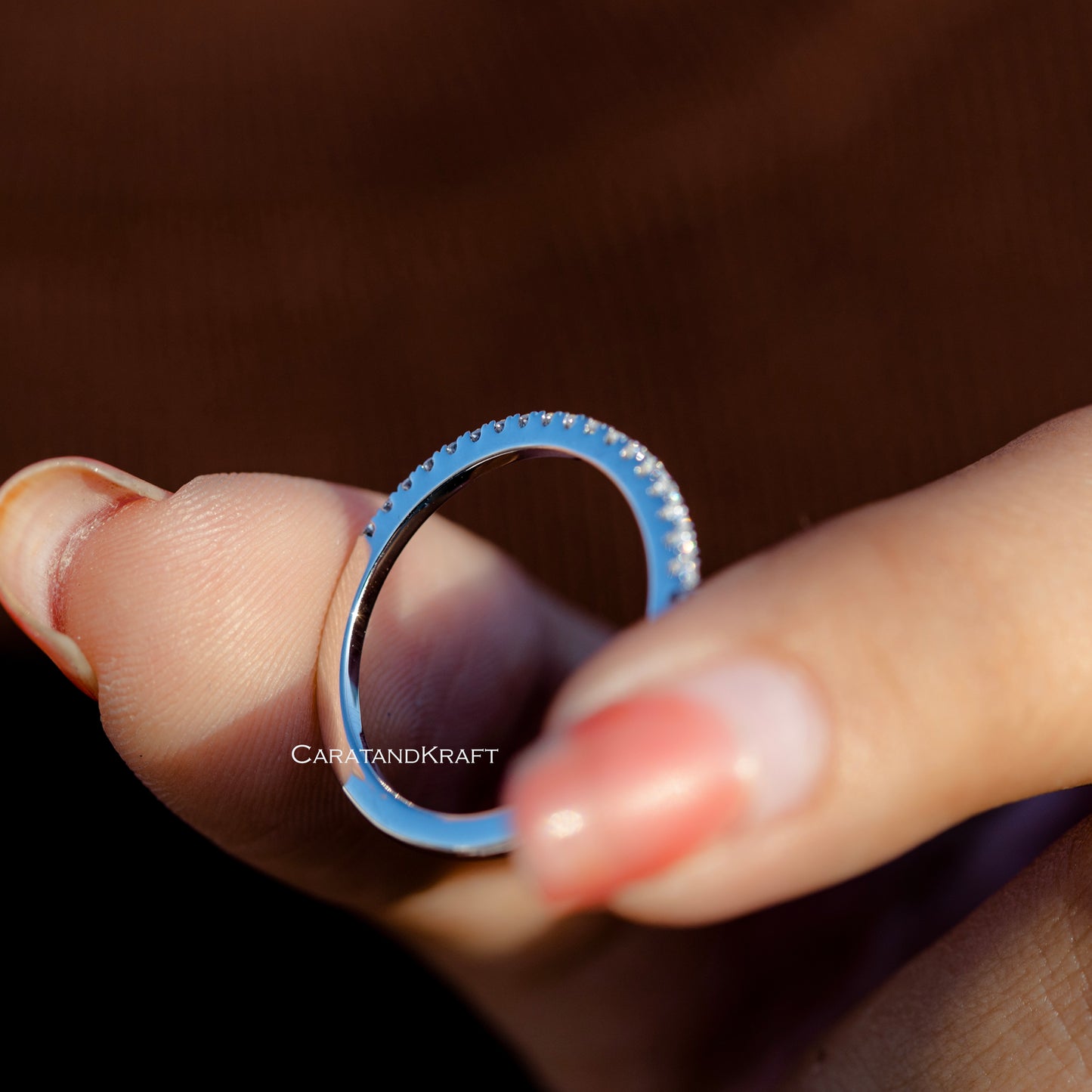 1.2mm Round Lab Grown Diamond Half Eternity Wedding Band