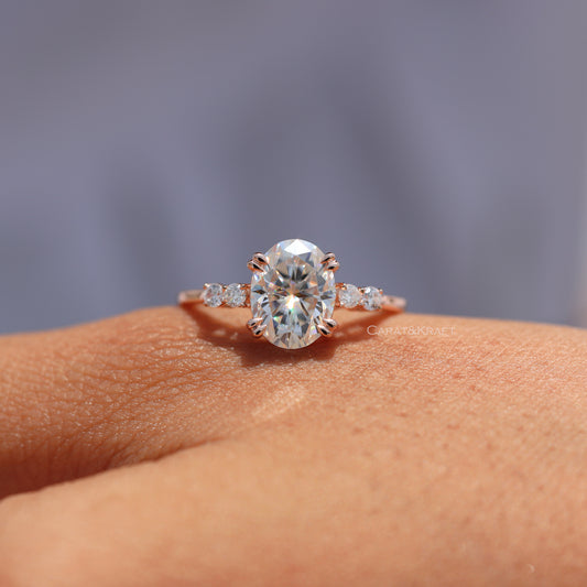 Oval Lab Grown Diamond Engagement Ring, view 2