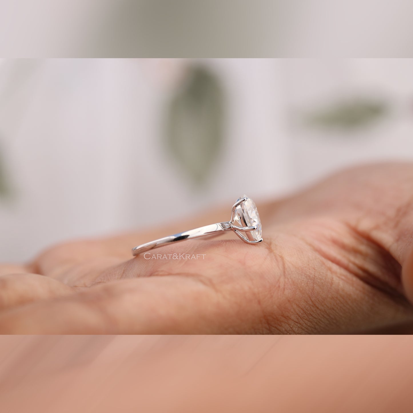 1.00 to 3.0 CT Pear Cut Lab Grown Diamond Solitaire Engagement Ring