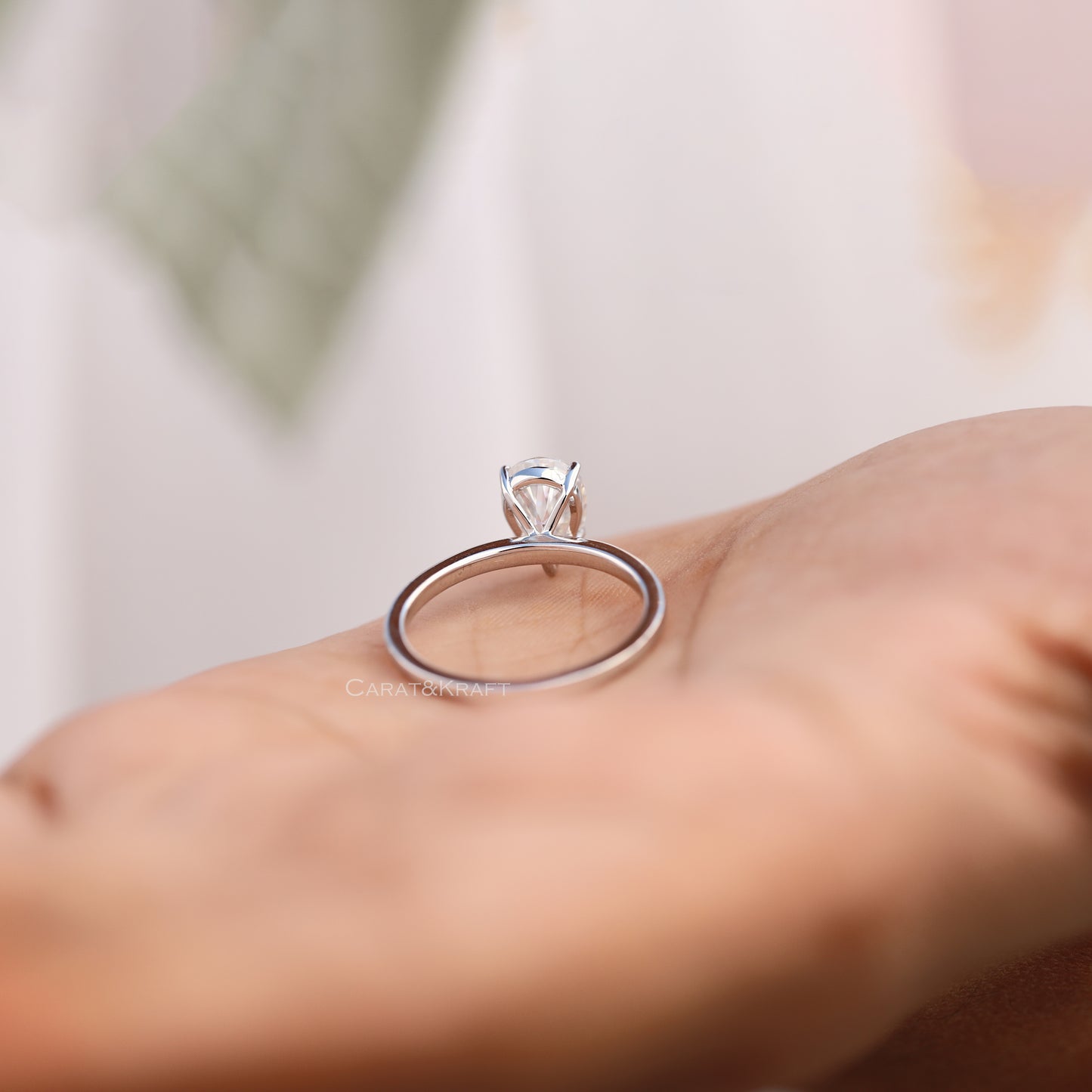 1.00CT To 5.00CT Pear Moissanite Solitaire Ring