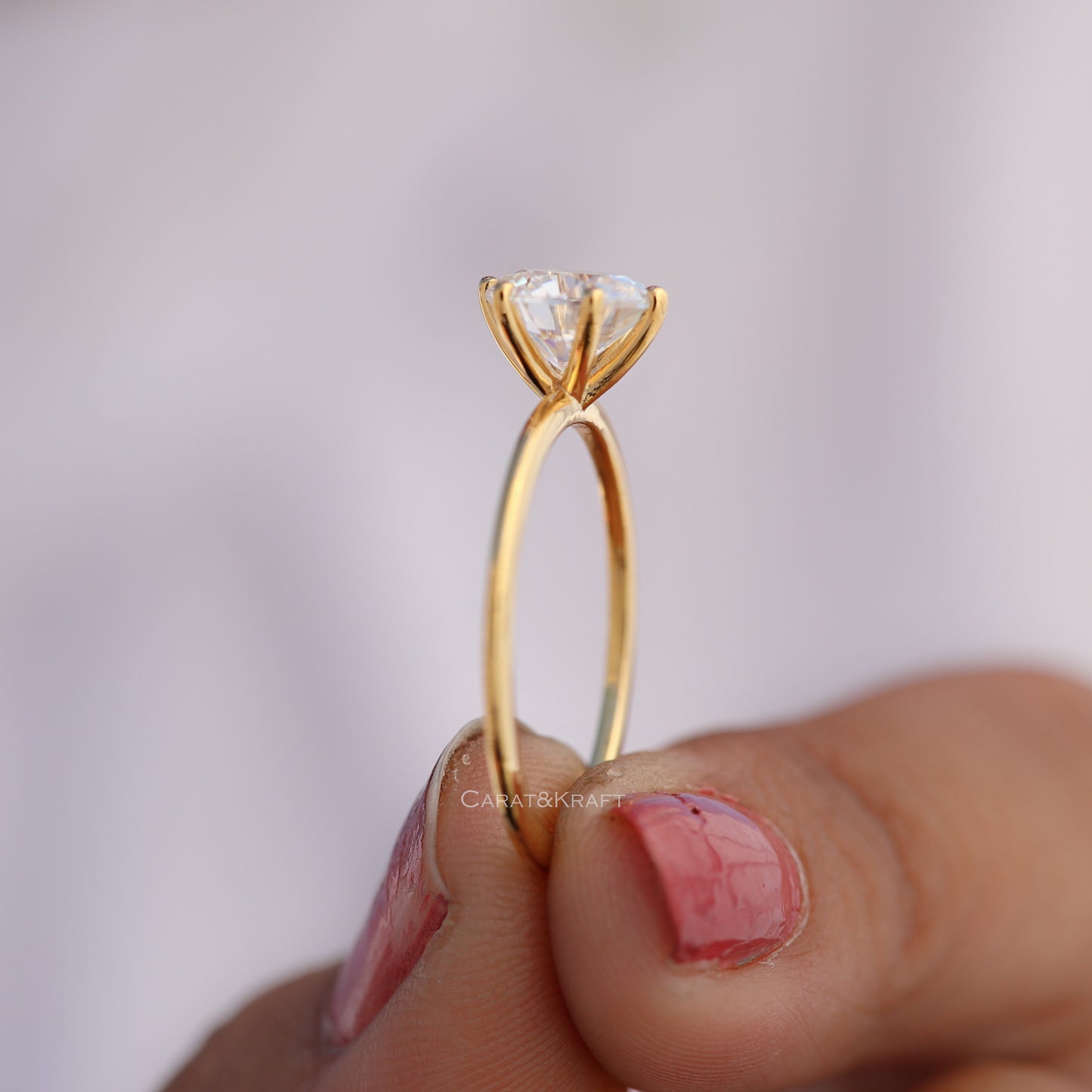 1.00 CT to 3.00CT Round Lab Diamond Solitaire Ring
