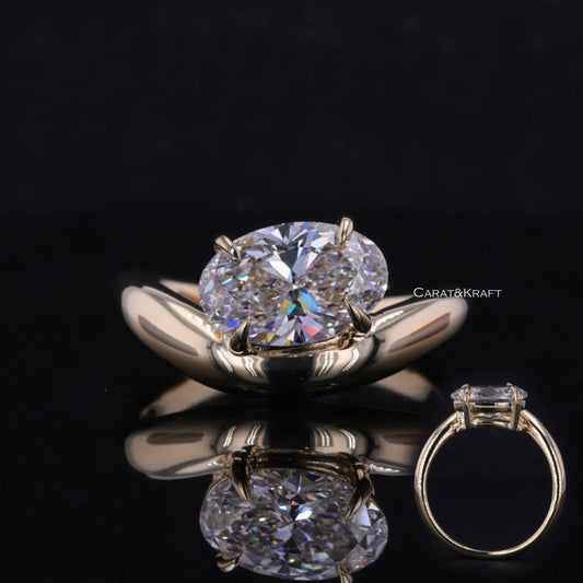 oval lab grown diamond engagement ring