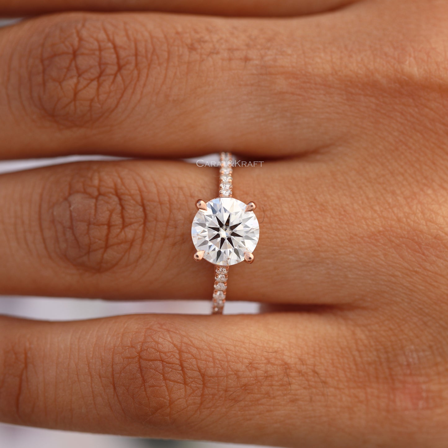 0.50 - 5.0 CT Round Lab Grown Diamond Wedding Ring