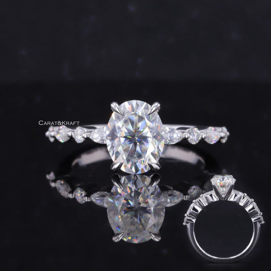 Oval Lab Grown Diamond Engagement Ring for Women