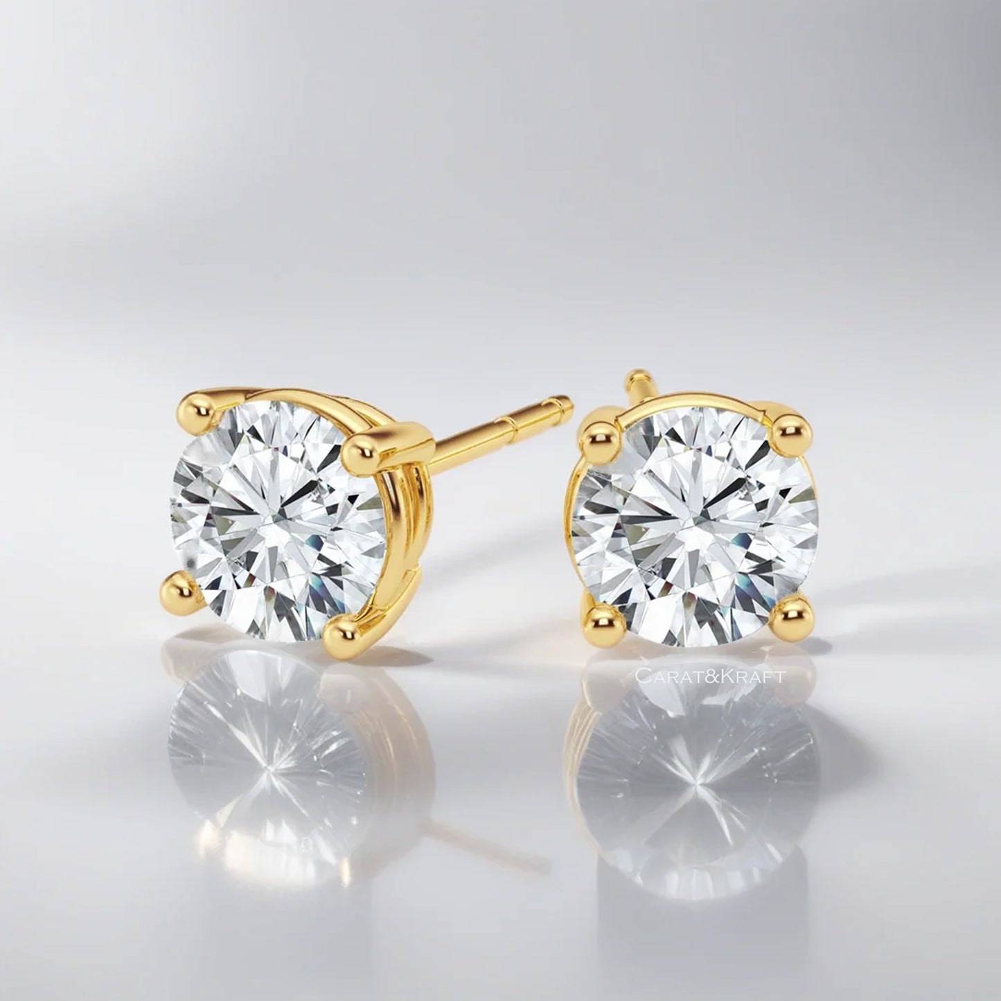 14k solid gold diamond earrings for her
