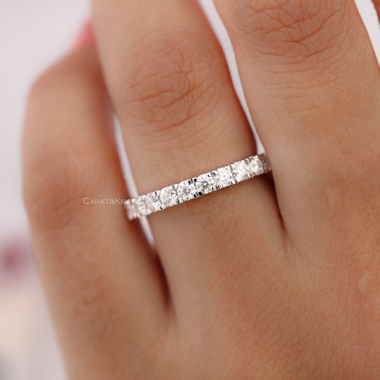 Full Eternity 2.50mm Round Moissanite Wedding Band, view 1