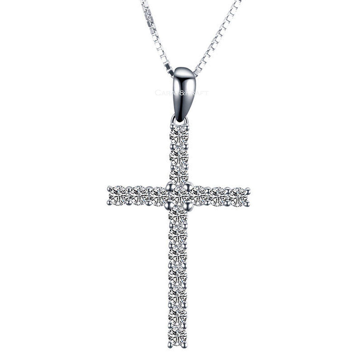 moissanite diamond cross pendant