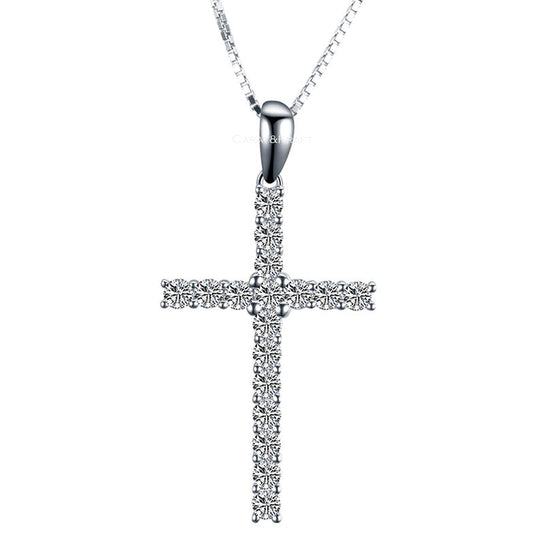 moissanite diamond cross pendant