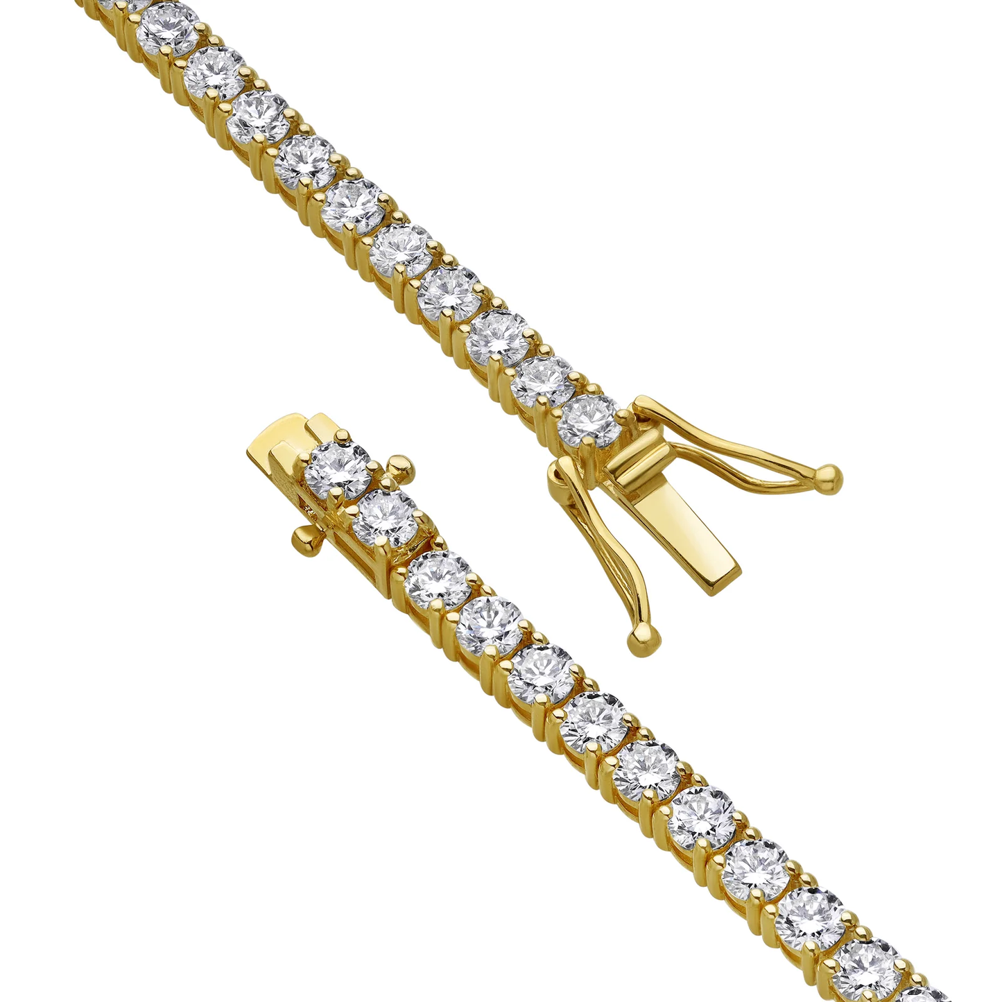 2 - 4.5mm Lab Grown Diamond Bracelet, 925 Sterling Silver Tennis Bracelet