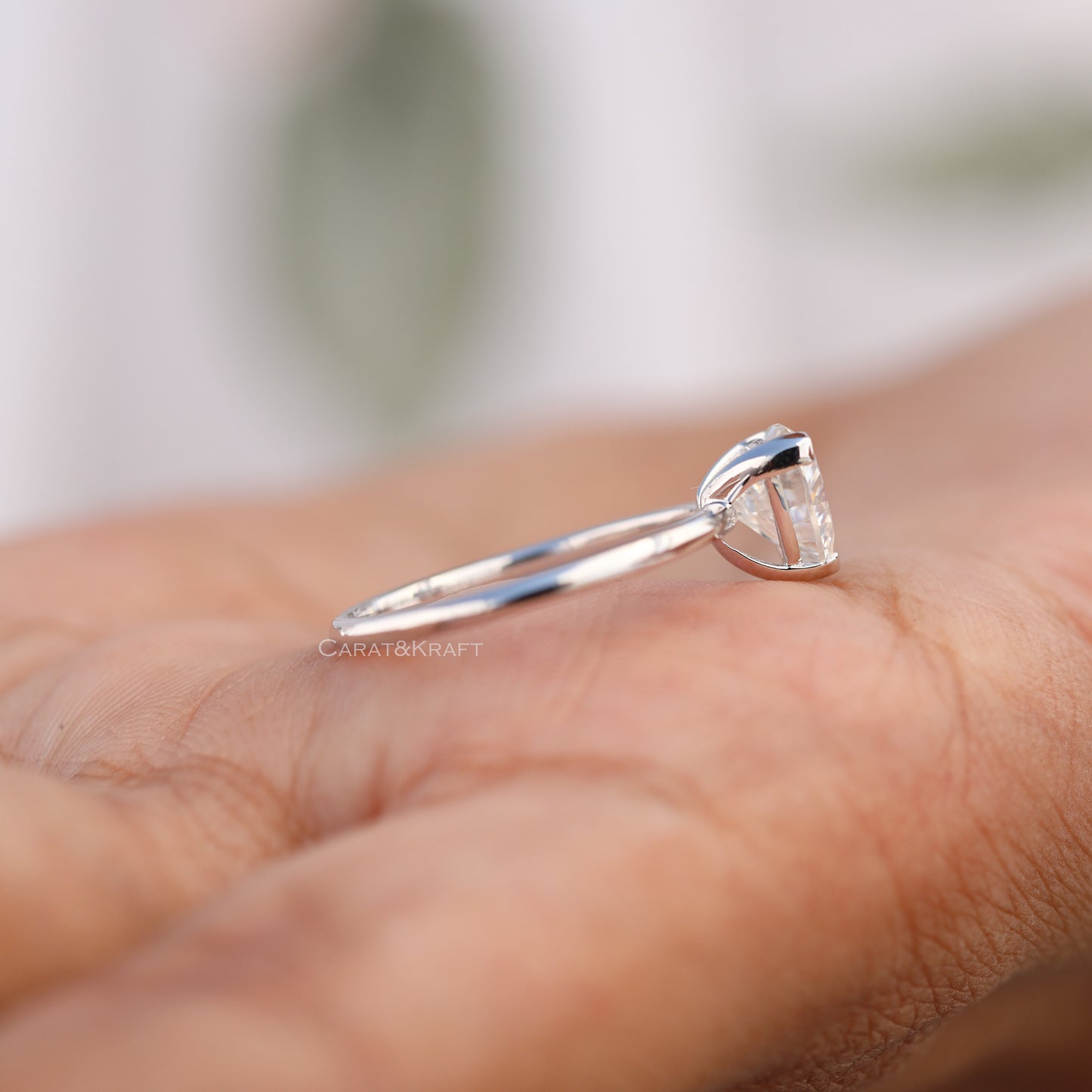 1.00 CT - 3.00CT Trillion Cut Lab Created Diamond Engagement Ring
