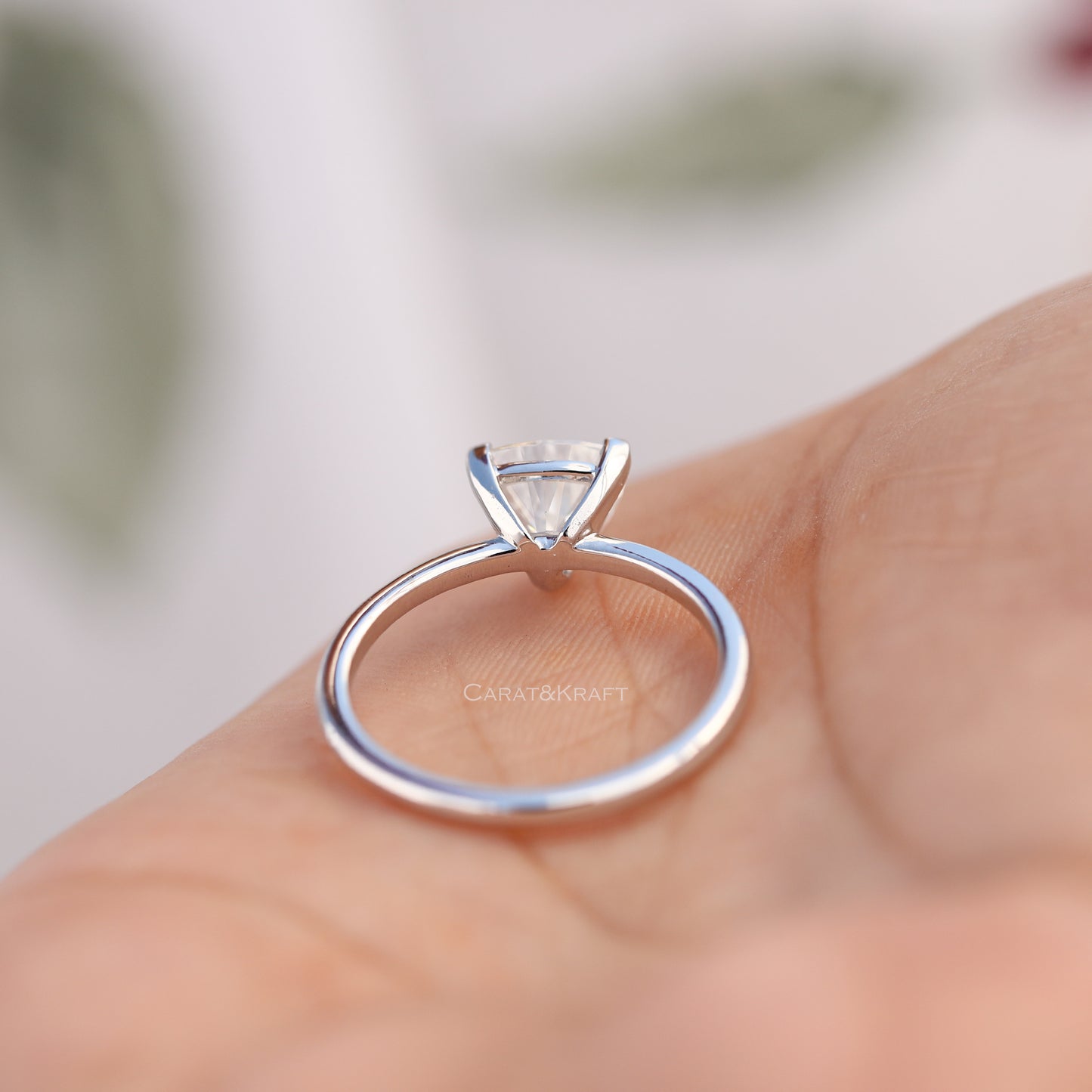 1.00 CT - 3.00CT Trillion Cut Lab Created Diamond Engagement Ring