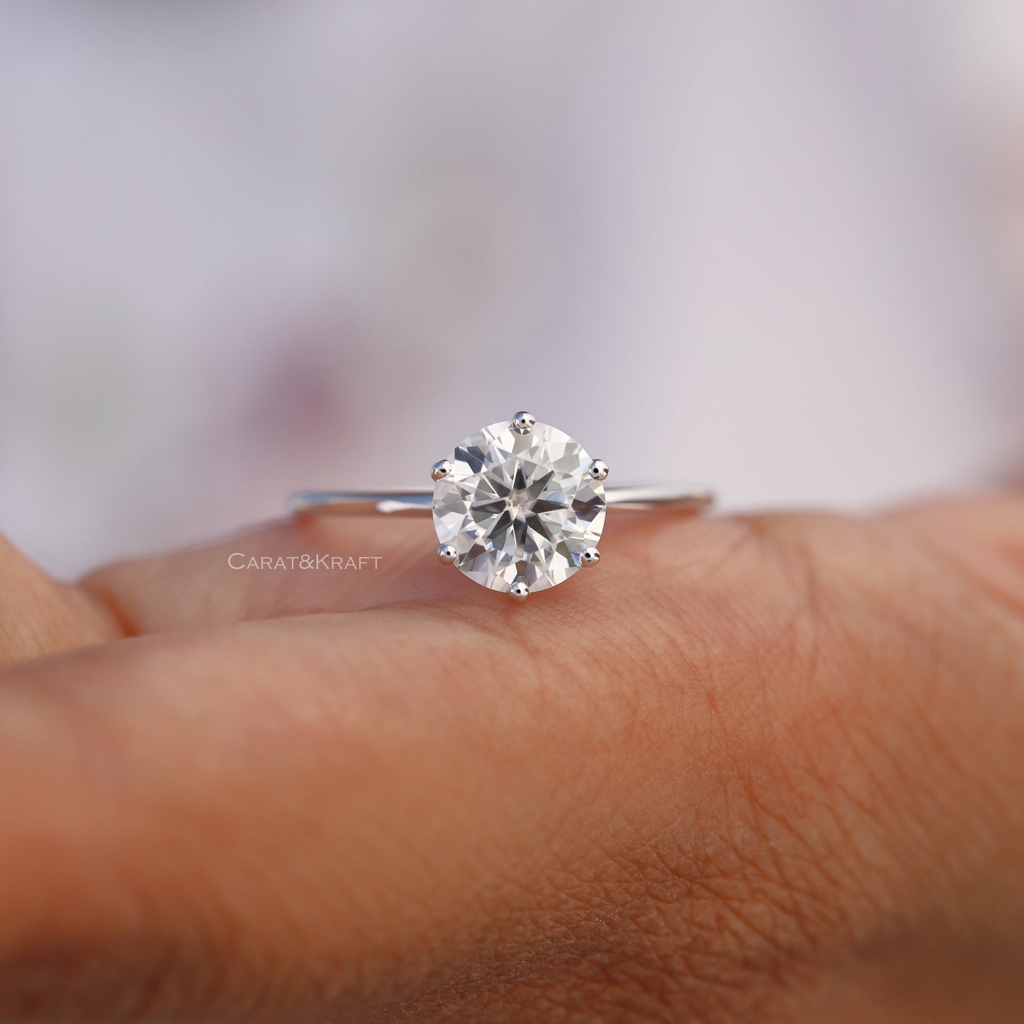 1.00 CT to 3.00CT Round Six Prong Lab Diamond Solitaire Ring