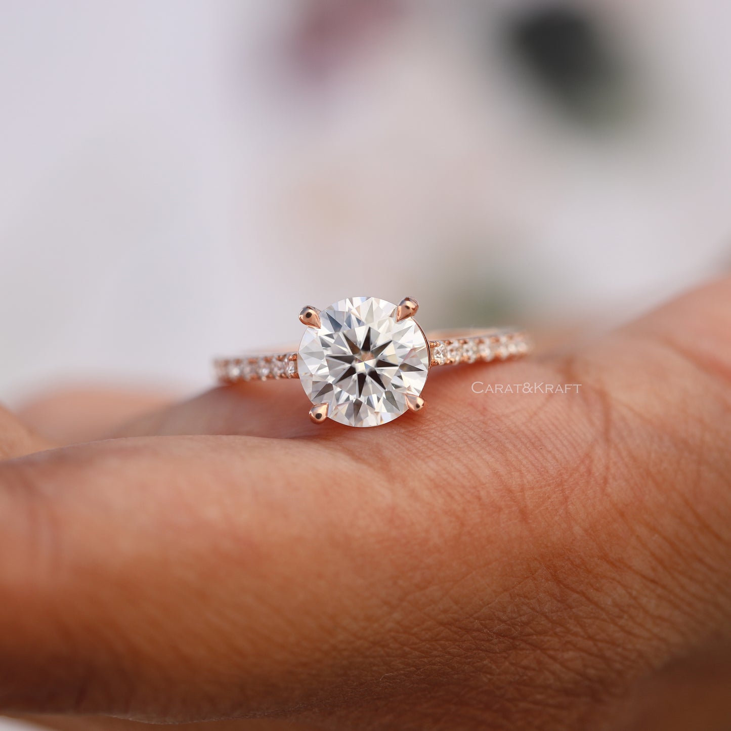 0.50 - 5.0 CT Round Lab Grown Diamond Wedding Ring