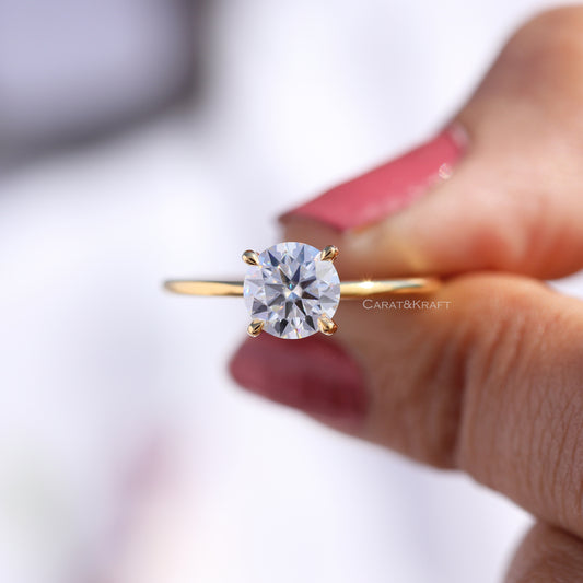 Round Cut F/VS Lab Grown Diamond Solitaire Ring, view 1