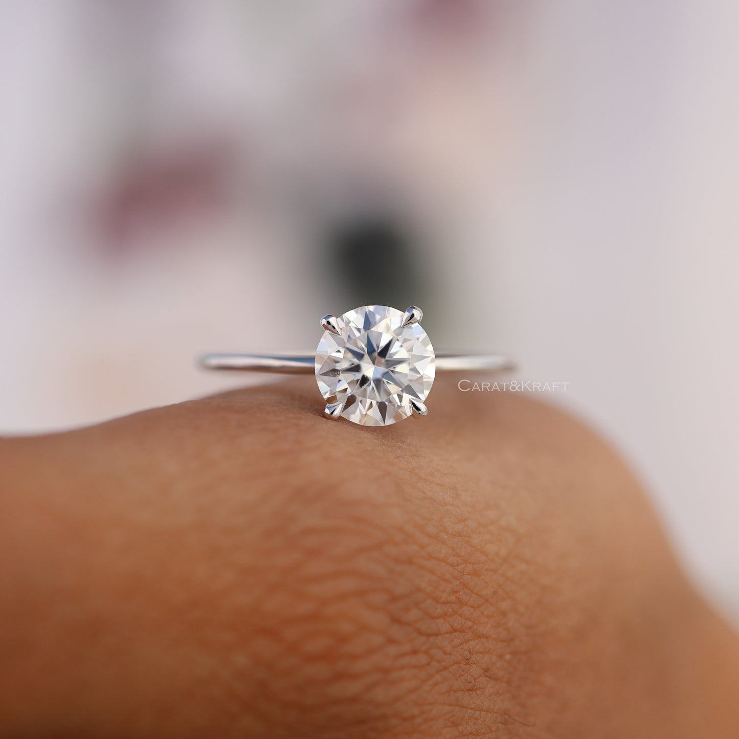 1.00 CT - 3.0 CT Round Lab Grown Diamond Ring for Women