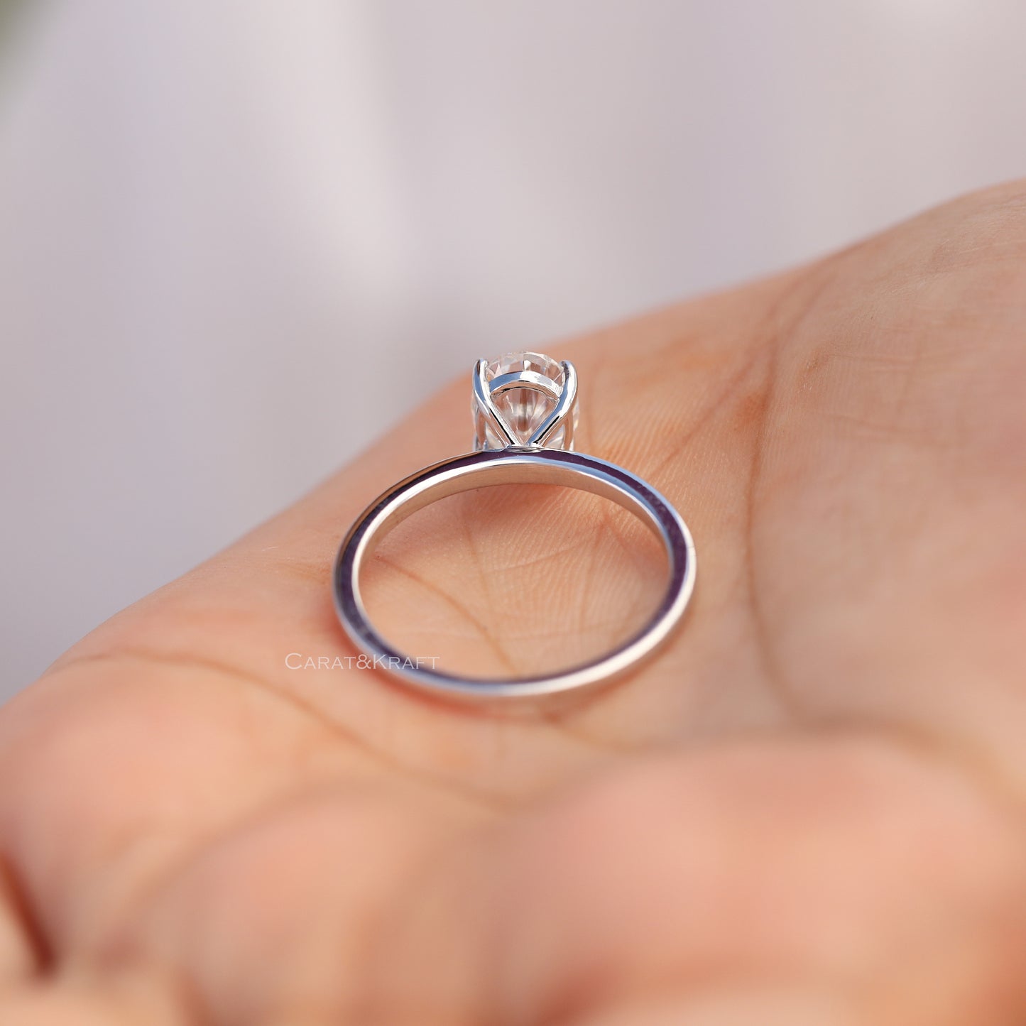 1.0 CT To 5.0 CT Oval Cut Moissanite Diamond Solitaire Engagement Ring