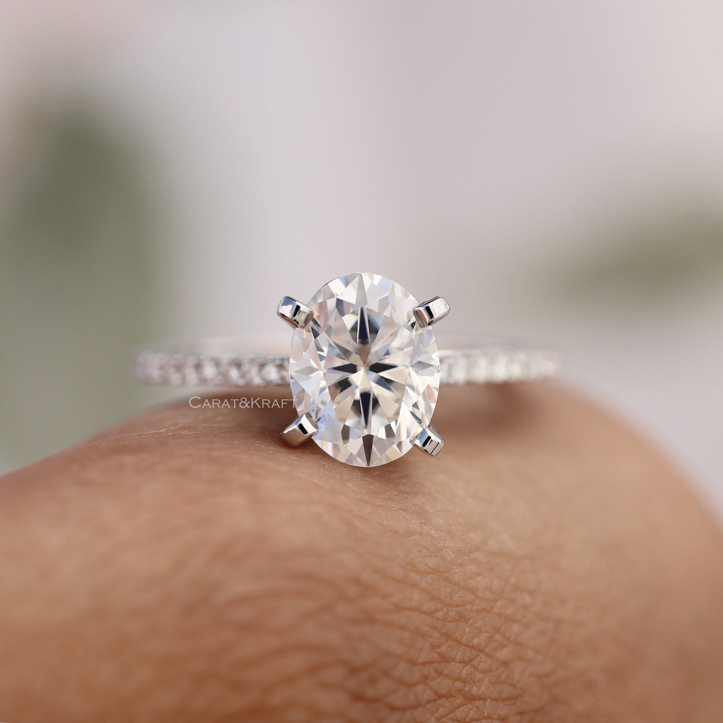 0.50 to 3.0 CT Oval Cut Lab Grown Diamond Engagement Ring