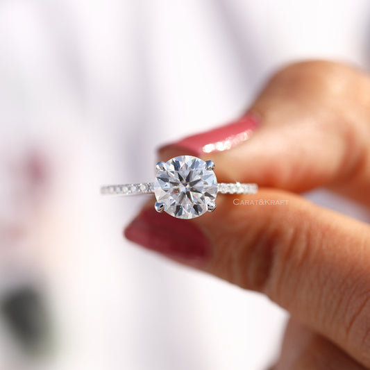 0.50 - 3.0 CT Lab Grown Diamond Engagement Ring, view 1