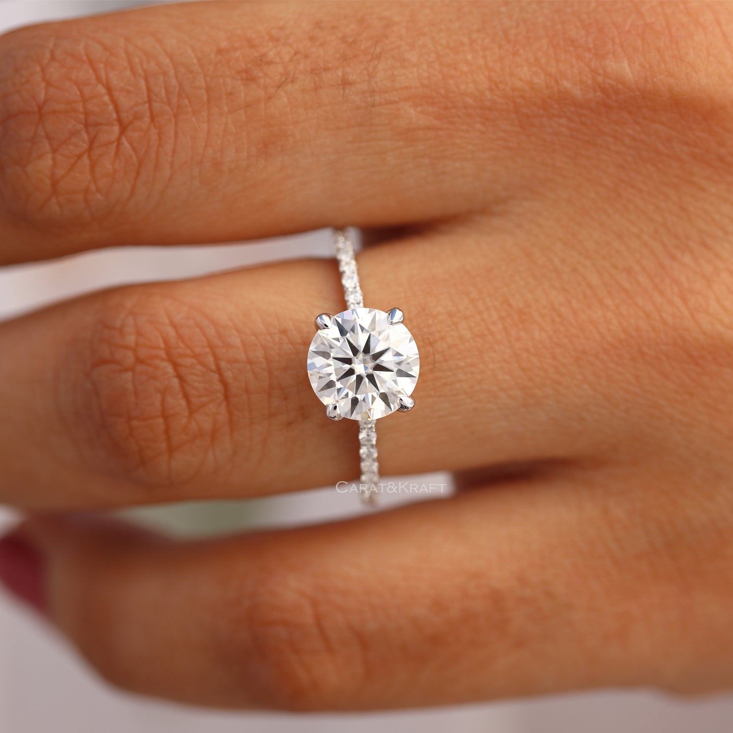 0.50 - 3.0 CT Lab Grown Diamond Engagement Ring