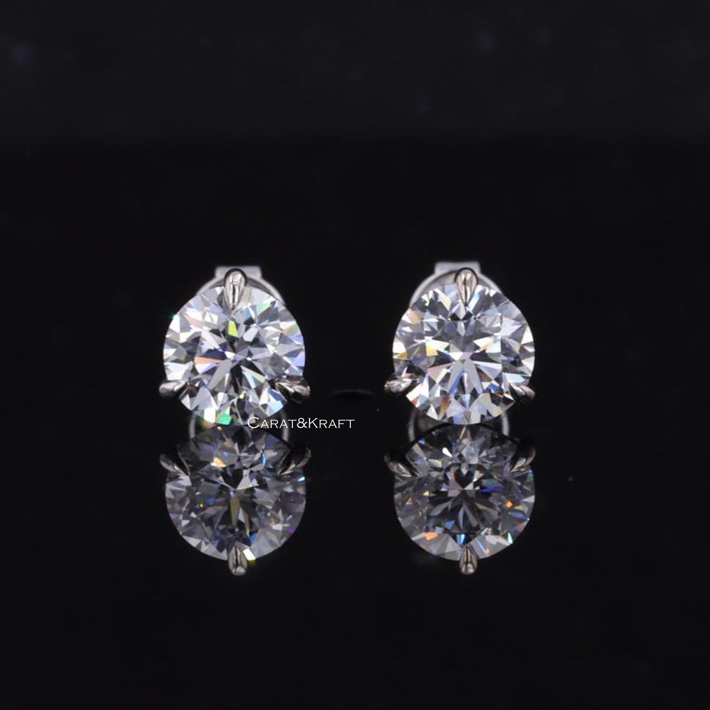 Moissanite Stud Earrings In 925 Silver or Yellow Gold Pair Earrings with Screwback, Earrings for Women & Men, Anniversary Gift