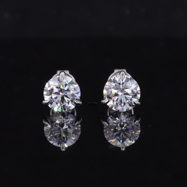 Round Cut Lab Grown Diamond Stud Earrings