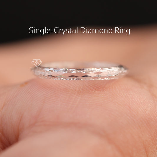 Solid Lab Grown Single-Crystal Diamond Ring - 4.5 US