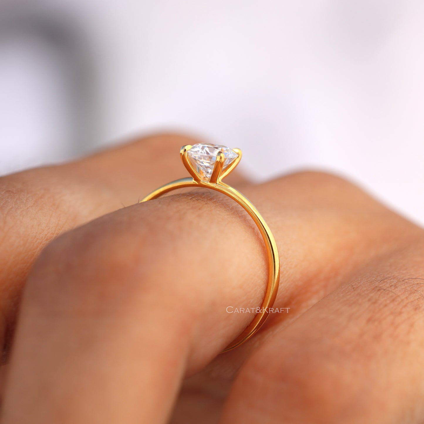 1.00 to 5.00 CT Cushion Cut Moissanite Solitaire Ring