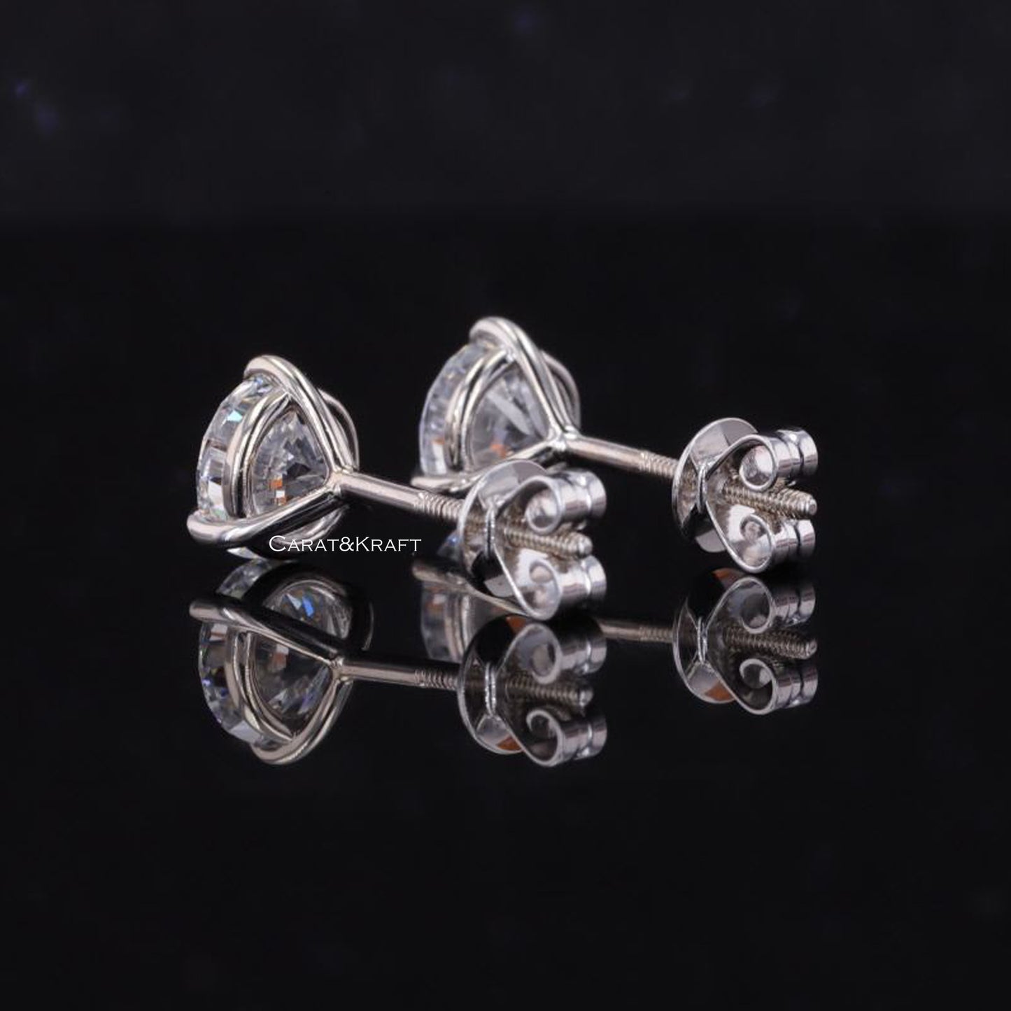 Diamond Earring Studs. 14K Solid Gold moissanite Diamond Stud. Diamond Earrings Passes Diamond Tester