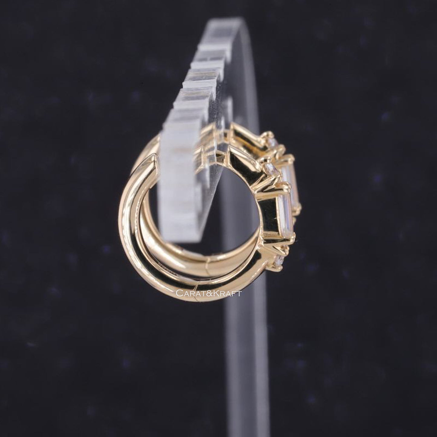 Baguette and Round Diamond Hoop Earrings for Women, Lab Grown Diamond Earrings, Anniversary Gifs for Her, Hoop Earrings for Mother and Wife