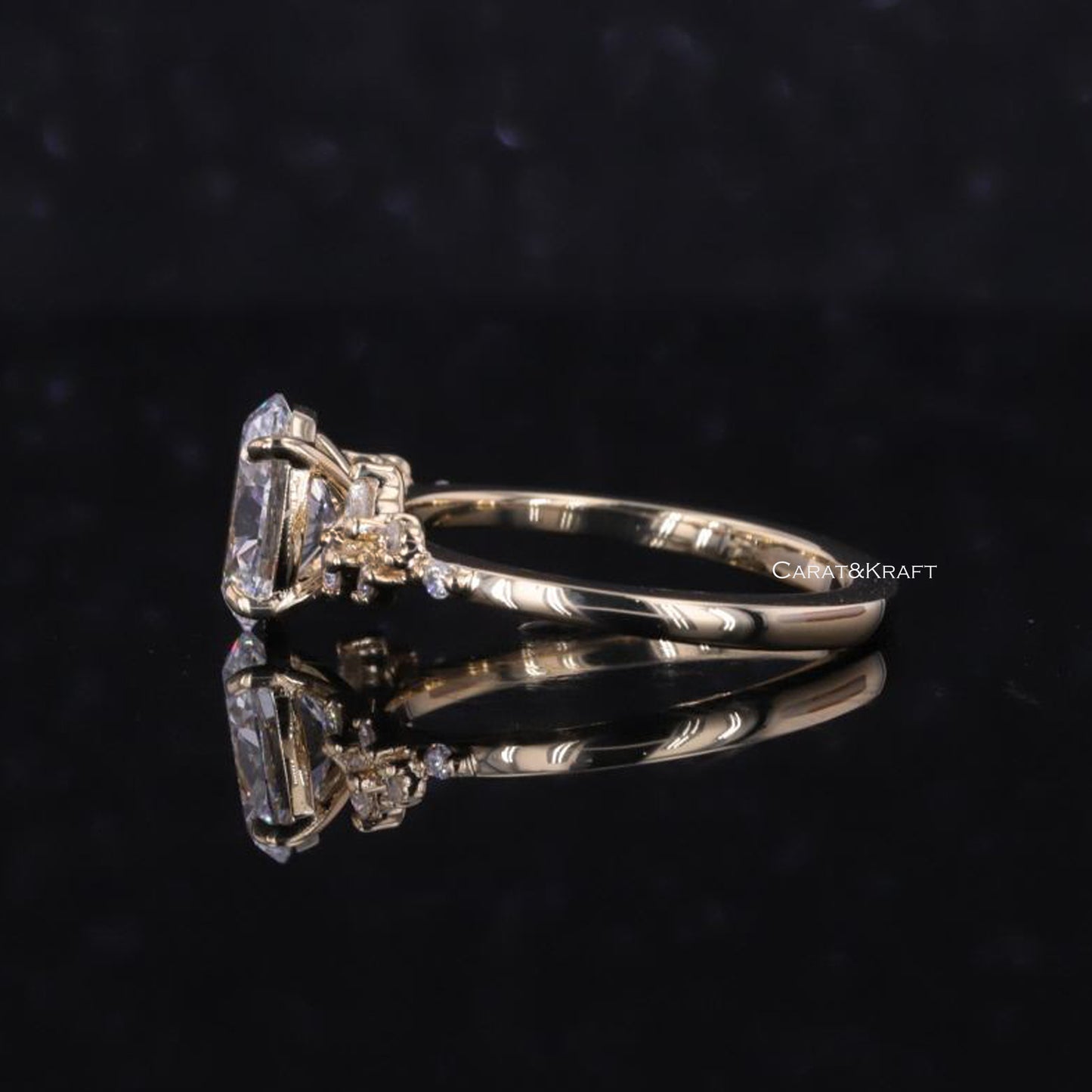 Diamond Ring for Women, Oval Cut Lab Grown Diamond Engagement Ring