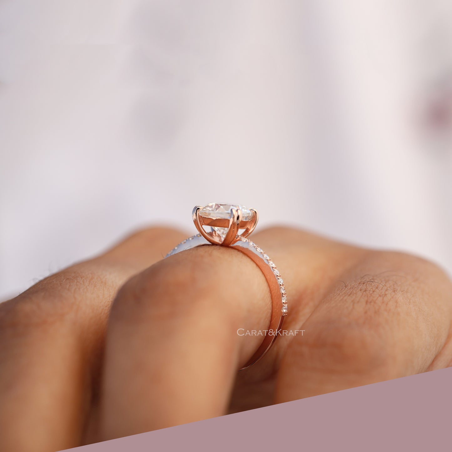 0.50 CT to 3.0 CT Cushion Cut Lab Grown Diamond Engagement Ring