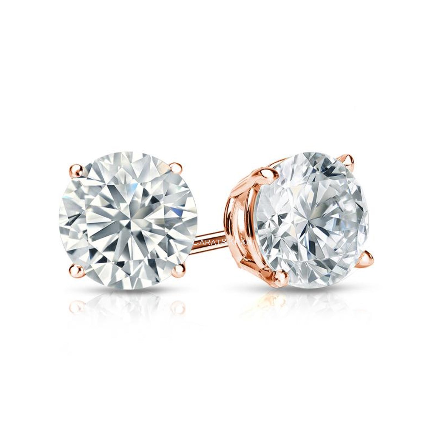 Diamond Earring Studs. 14K Solid Gold moissanite Diamond Stud. Diamond Earrings Passes Diamond Tester