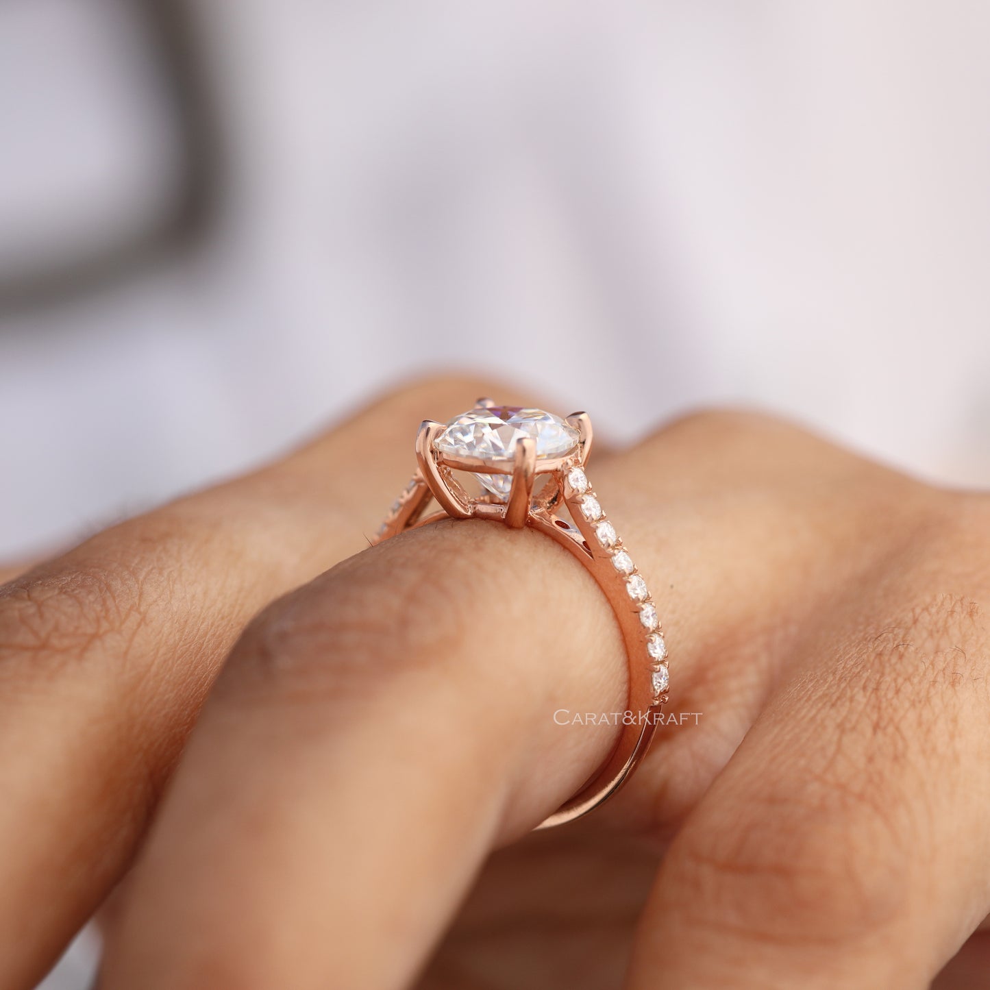 0.50 - 5.0 CT Round Lab Grown Diamond Wedding Ring