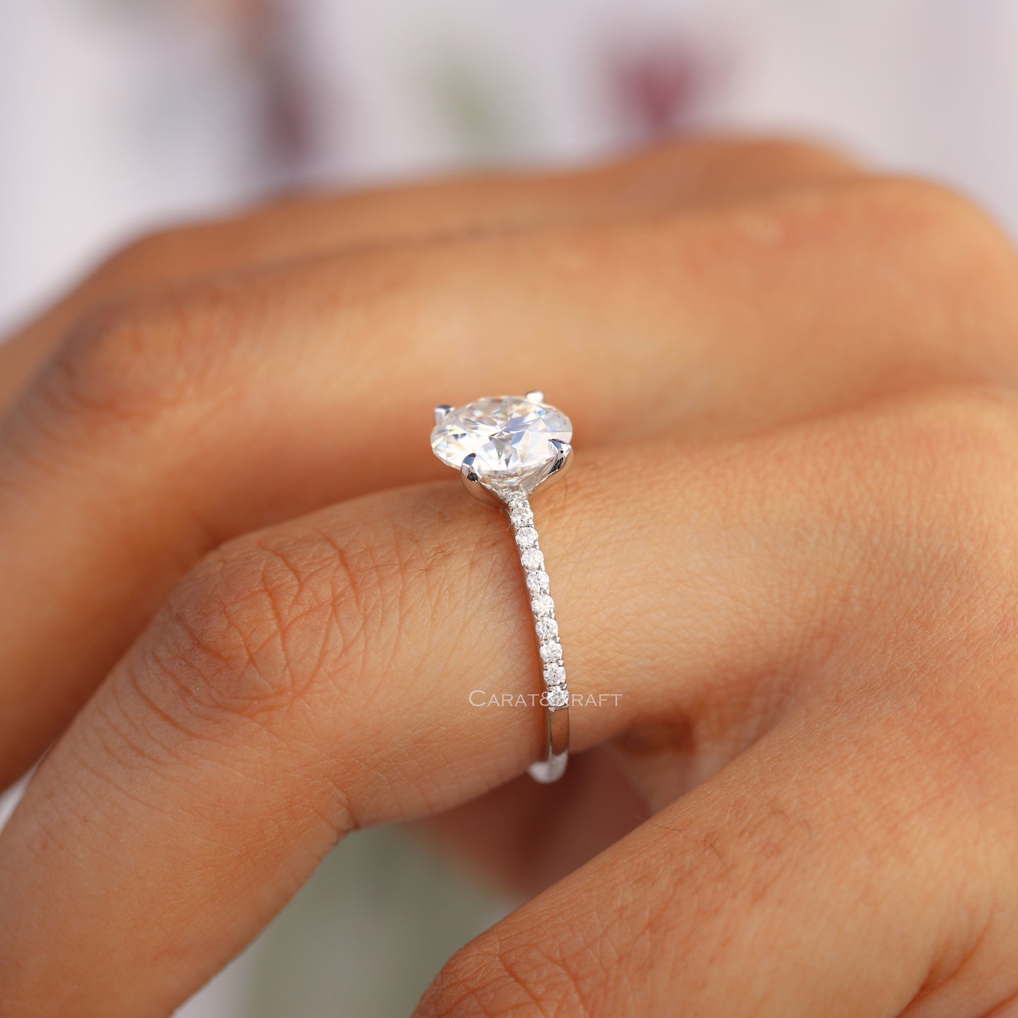 0.50 - 3.0 CT Lab Grown Diamond Engagement Ring