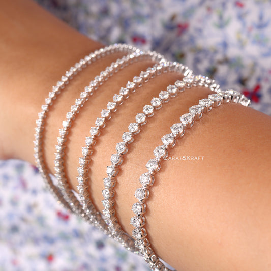 Man Made Diamond Bracelet/ 2.00 MM EF-VS Diamond Anniversary Bracelet