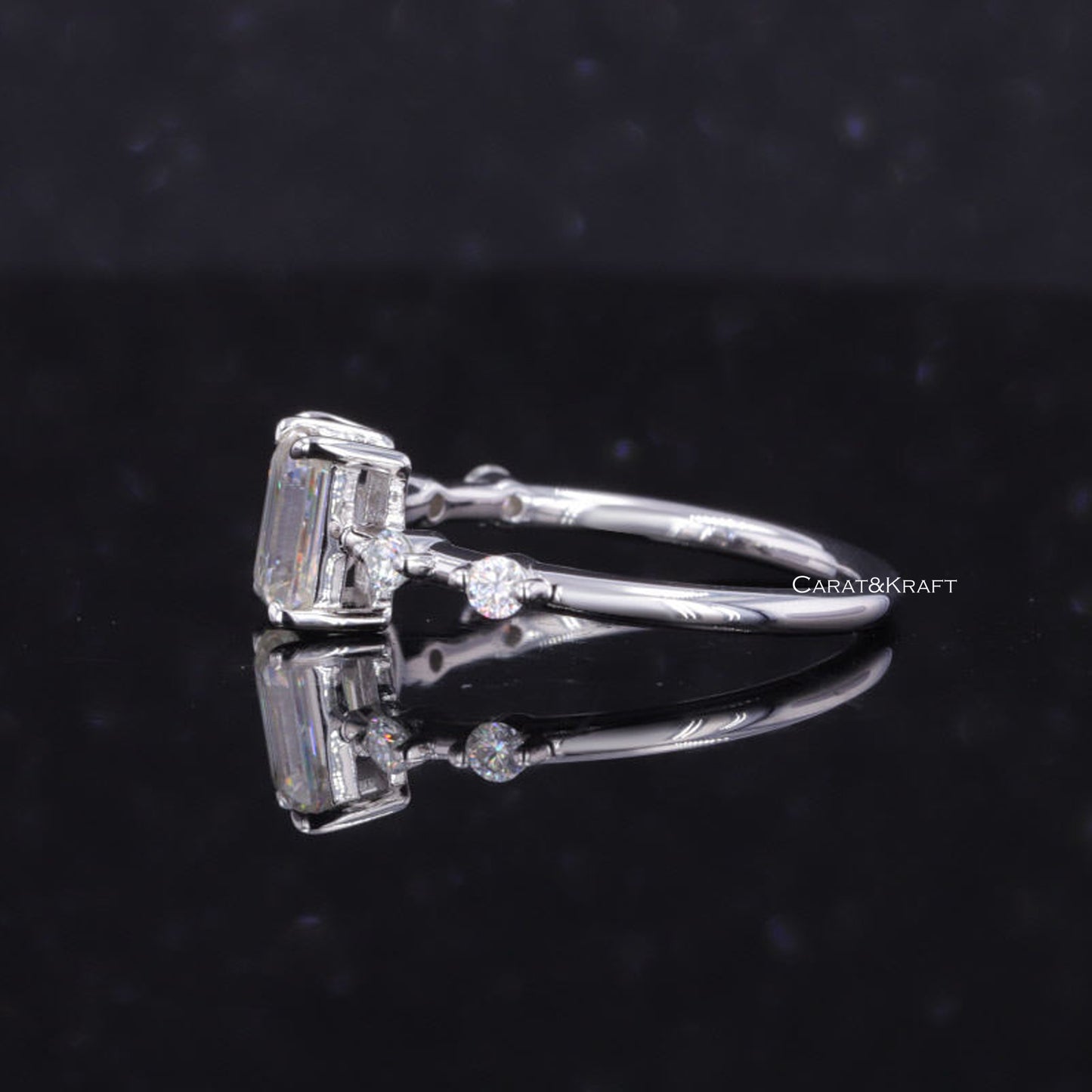 Radiant and Pear Cut Toi Et Moi Diamond Ring, Lab Grown Diamond Engagement Ring