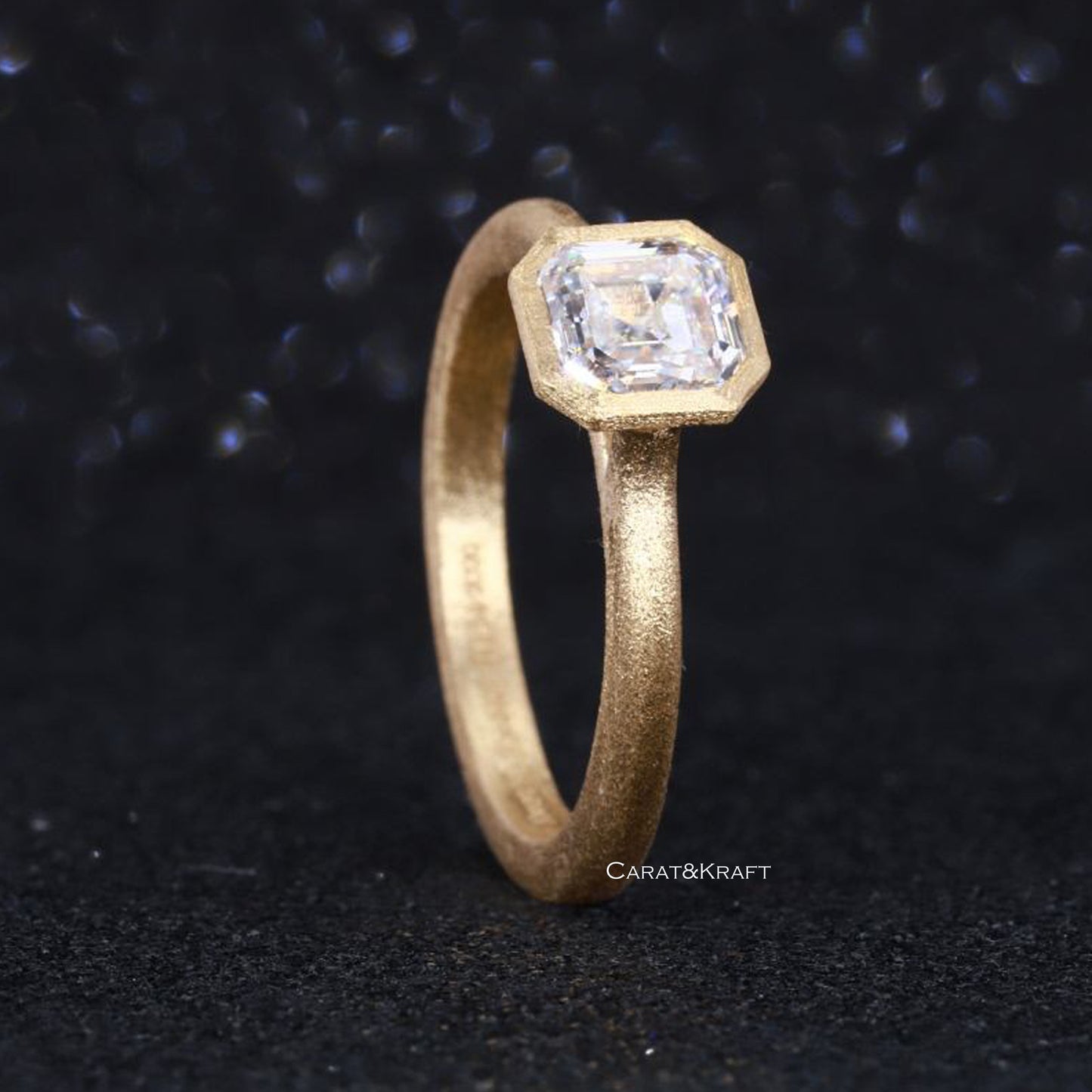 Asscher Cut Lab Grown Diamond Solitaire Engagement Ring