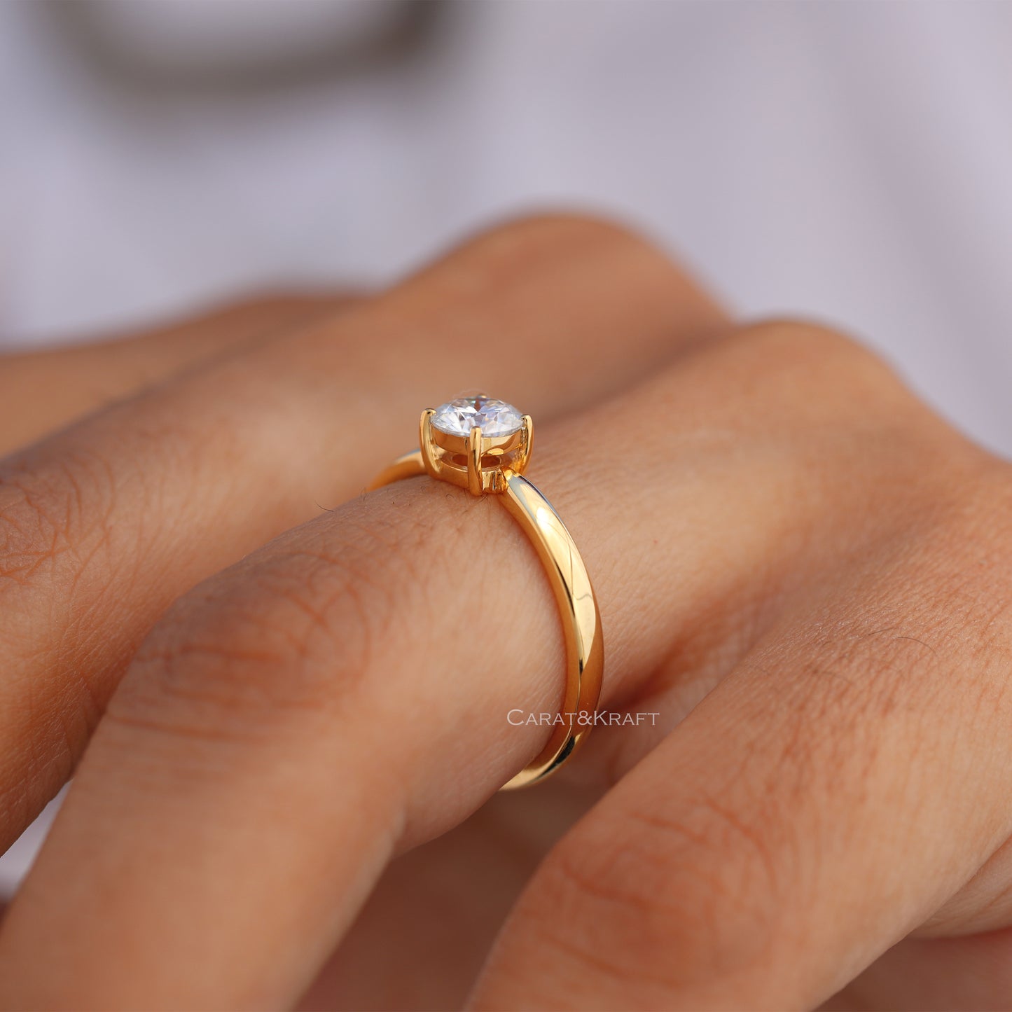 Round Diamond Bridal Ring/ Lab Grown Diamond Anniversary Ring