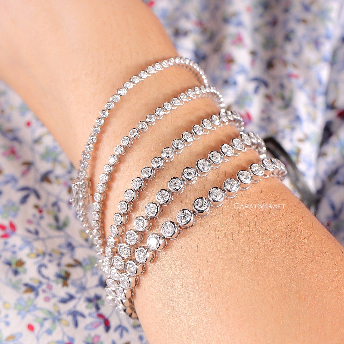 stackable lab grown diamond bracelet, gift for her & him