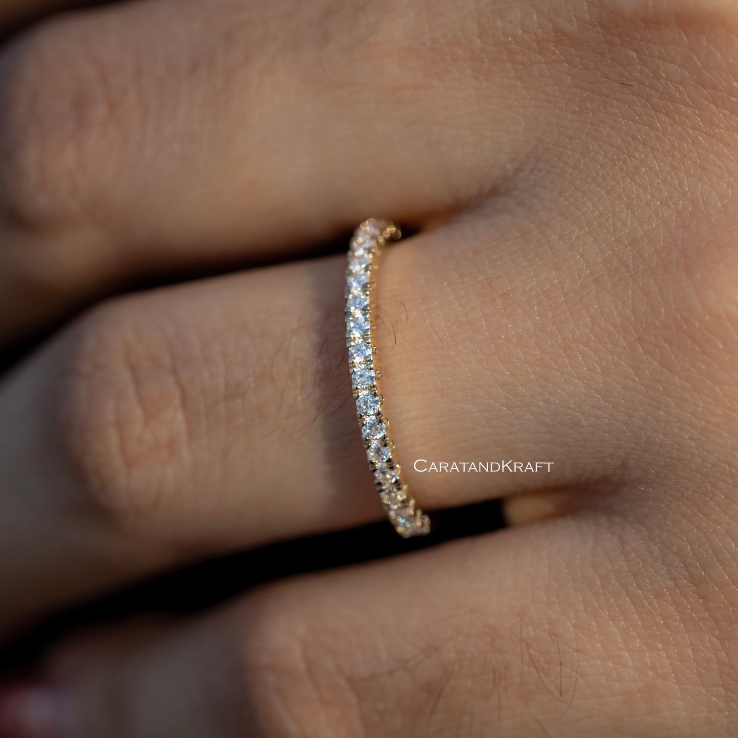 eternity bands rings, Half band ladies, pave eternity band, thin micro pave ring