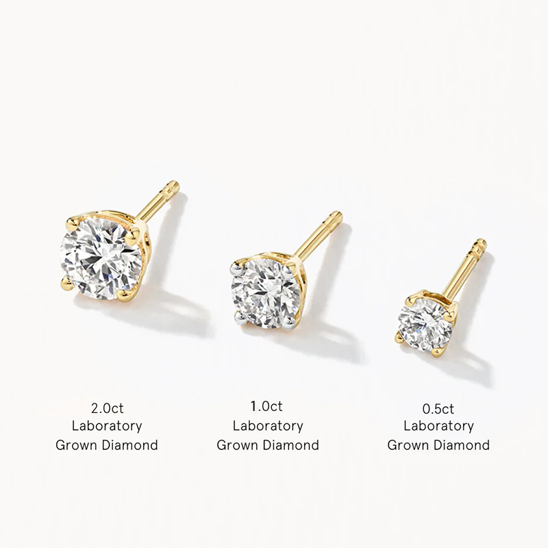 2 carat lab grown diamond earrings
