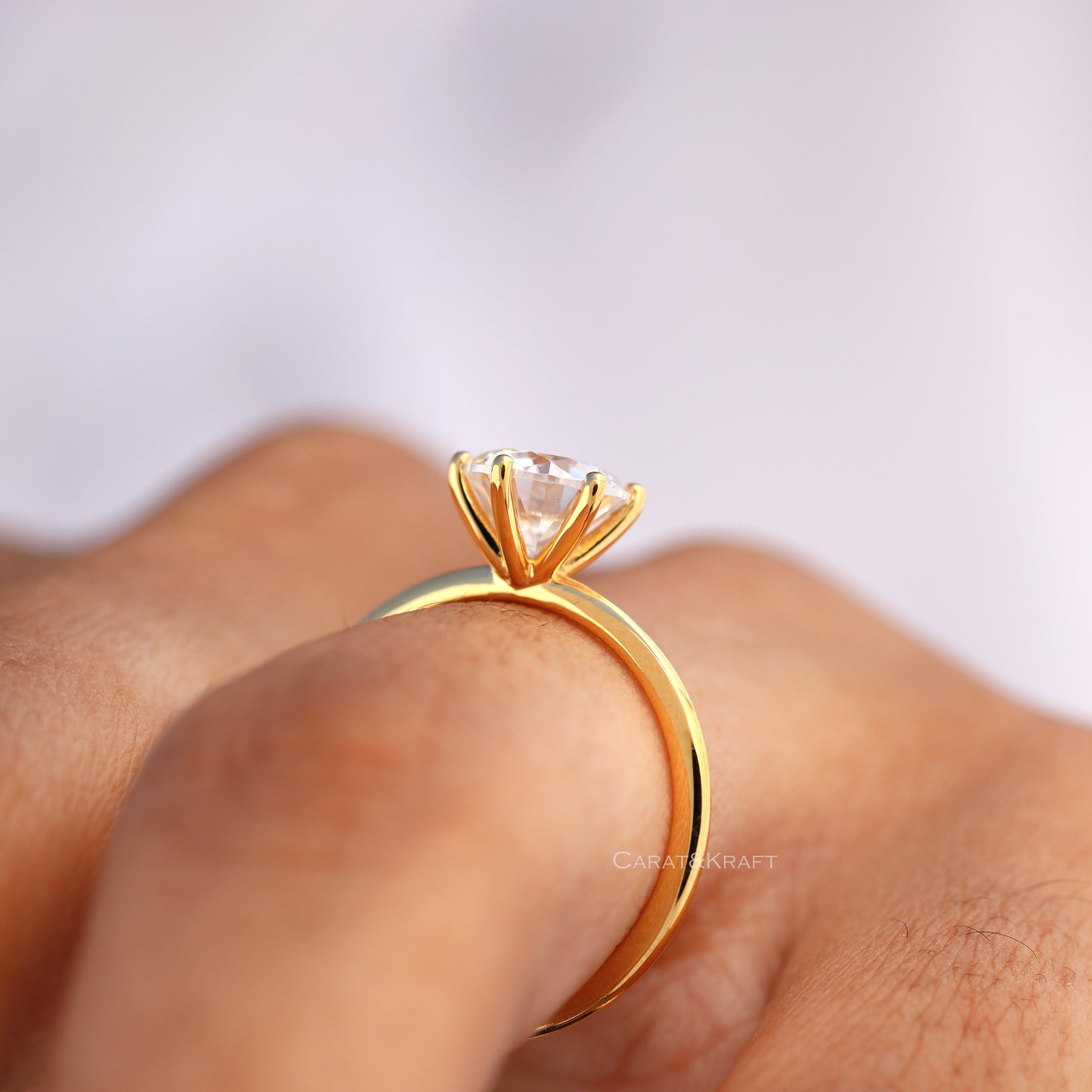1.00 CT to 3.00CT Round Lab Diamond Solitaire Ring