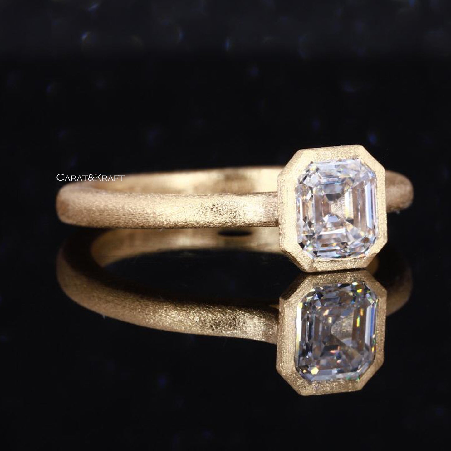Compass Prong Set Asscher Diamond Ring, IGI Certified Diamond Ring