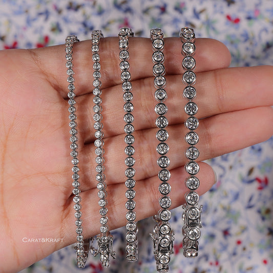 lab grown diamond tennis bracelet, 14k solid gold diamond