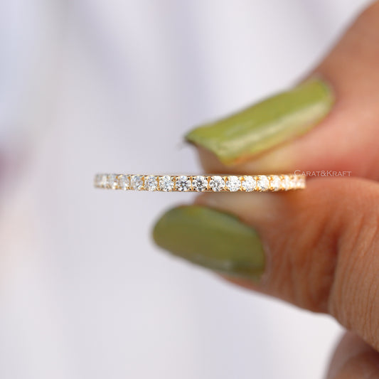 1.5mm Round Cut Full Eternity Lab Grown Diamond Band, view 1